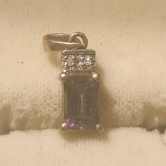 Mystic Topaz  with diamond accent 14kt Gold Pendant - Picture 12 of 13